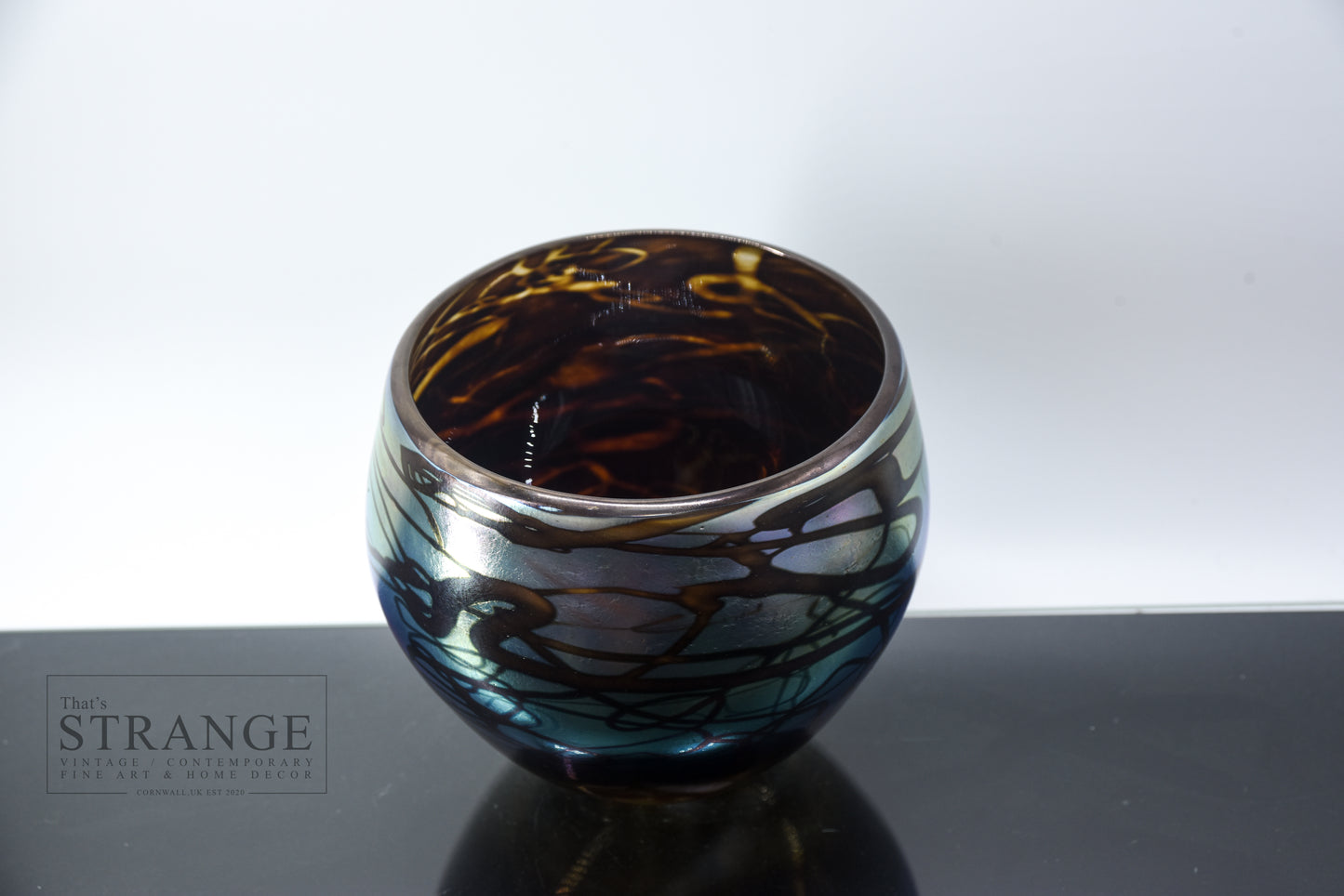 Norman Stuart Clarke 'Morning Glory' Iridescent Glass Bowl