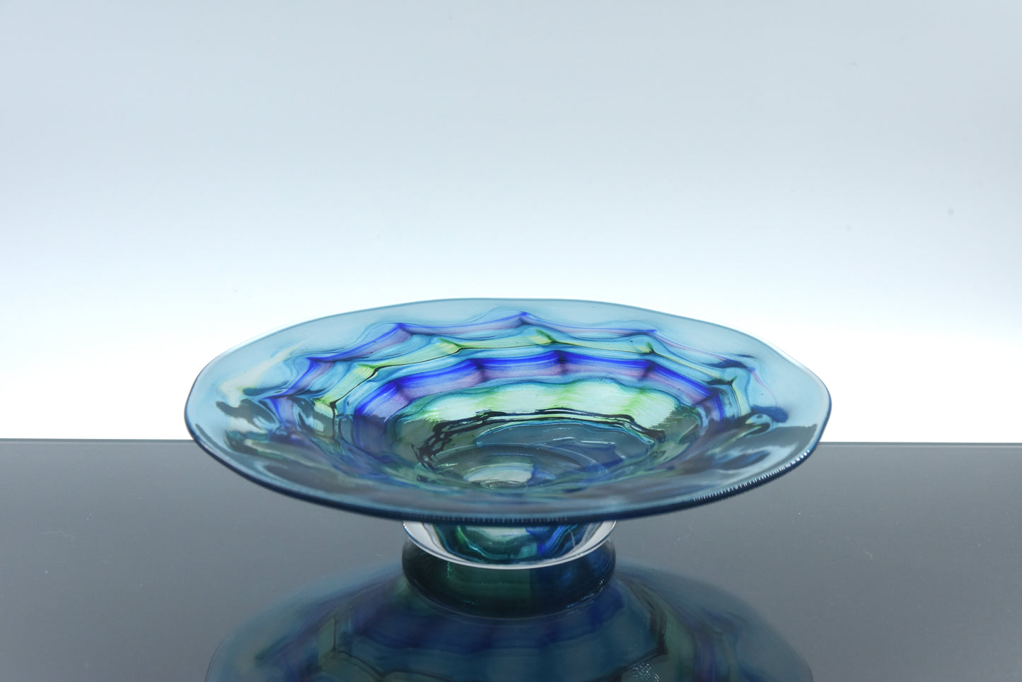 Peter Layton 'Lapis' Studio Glass Footed Bowl