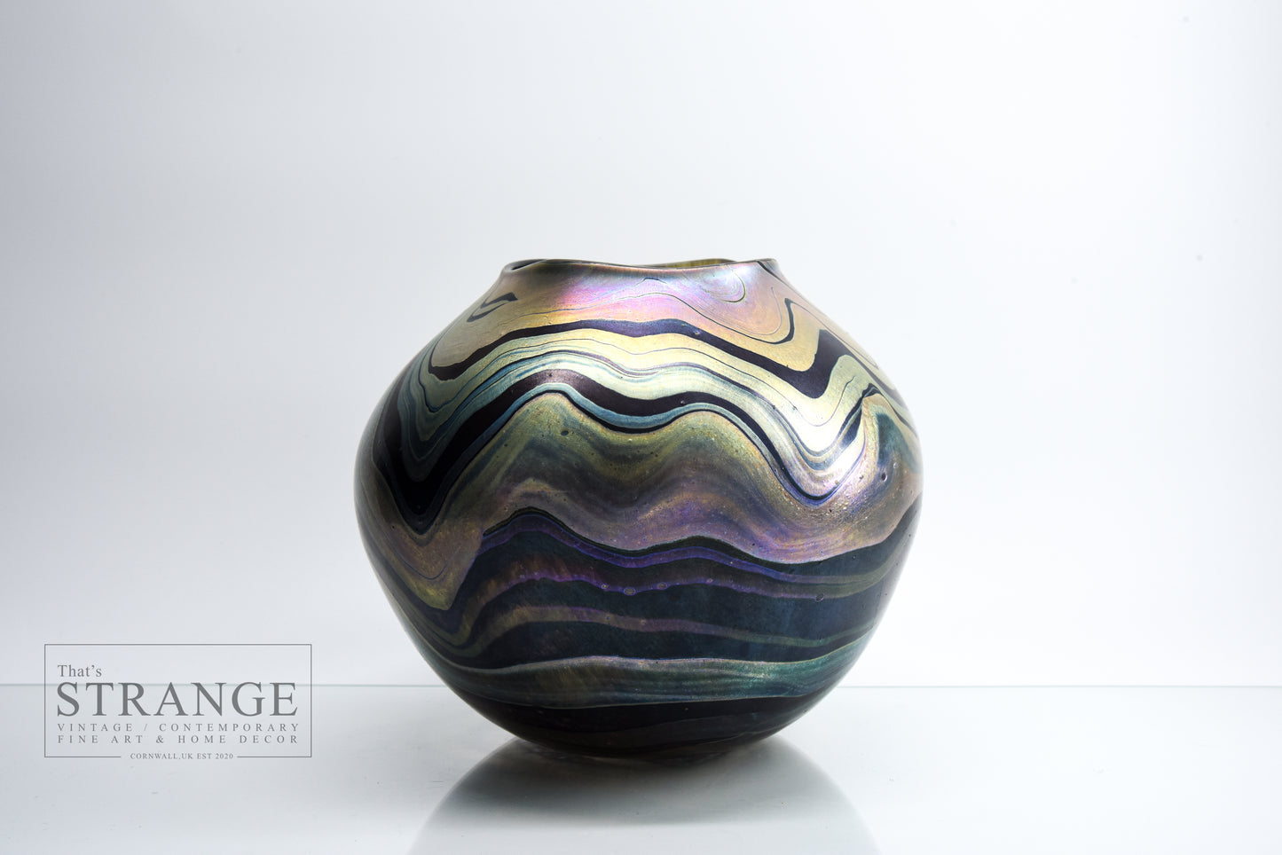 Norman Stuart Clarke Iridescent Glass Freeform Vase