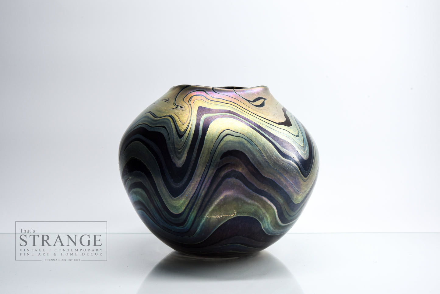 Norman Stuart Clarke Iridescent Glass Freeform Vase