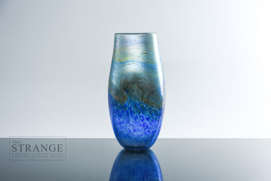 Norman Stuart Clarke 'Golden Seascape' Iridescent Glass Vase