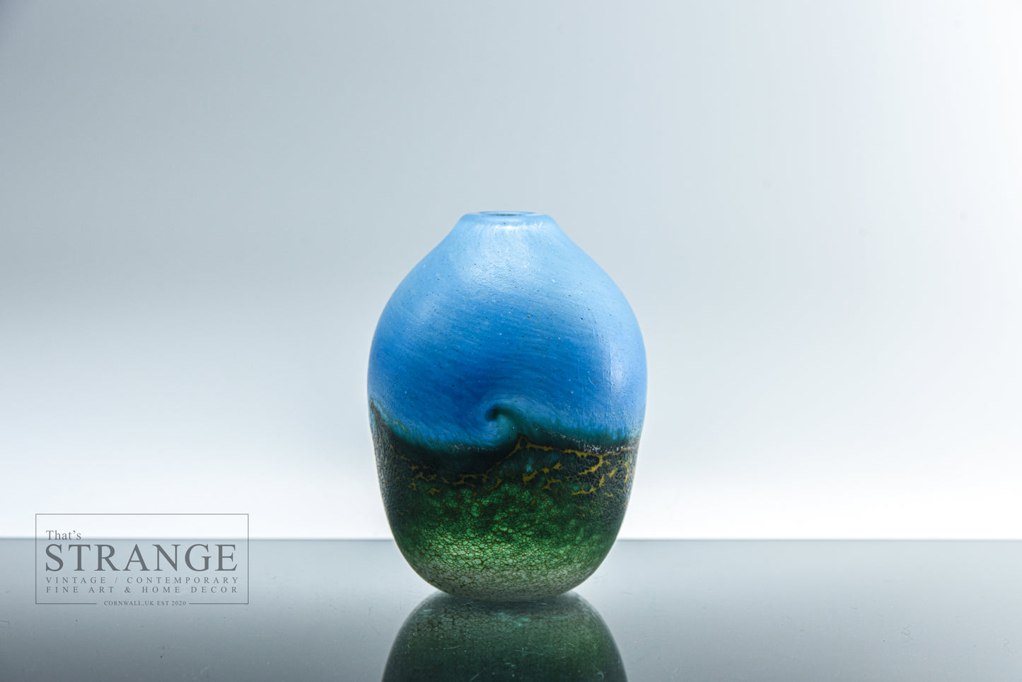 Norman Stuart Clarke Seascape Studio Glass Vase