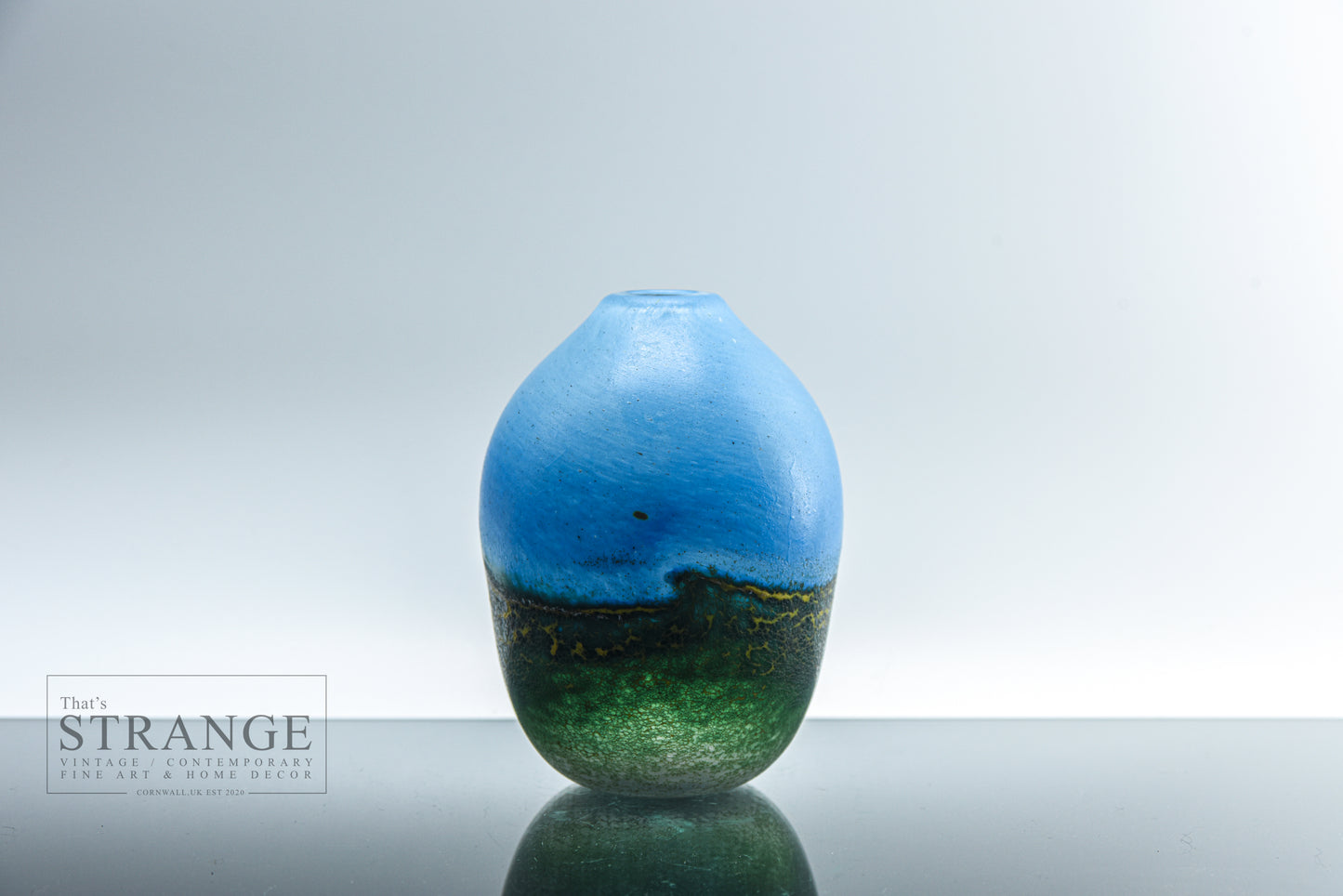 Norman Stuart Clarke Seascape Studio Glass Vase