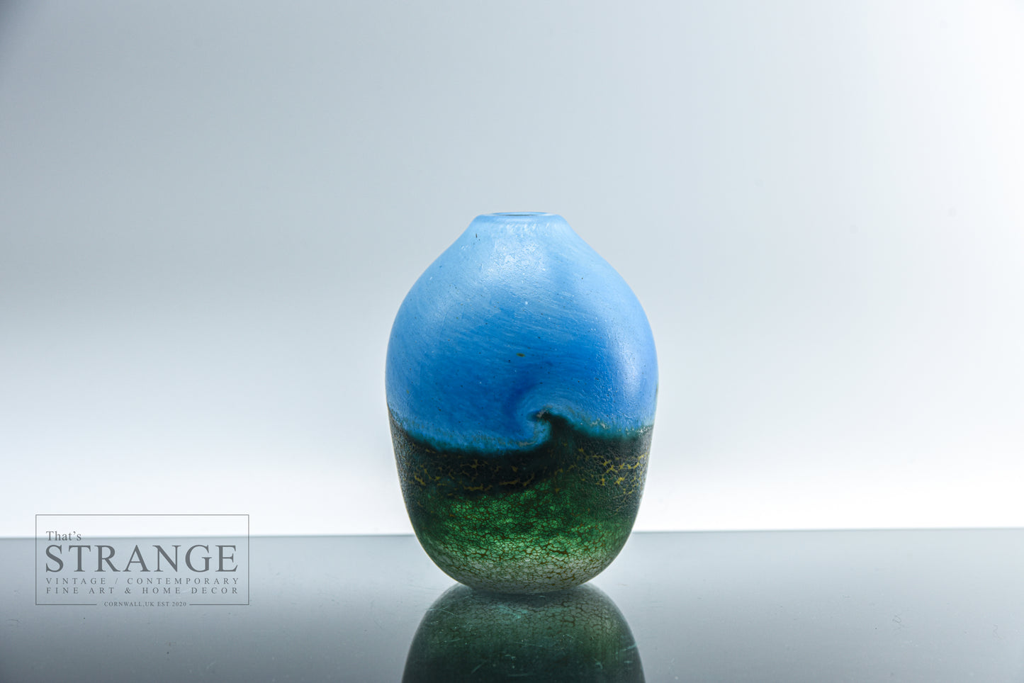 Norman Stuart Clarke Seascape Studio Glass Vase