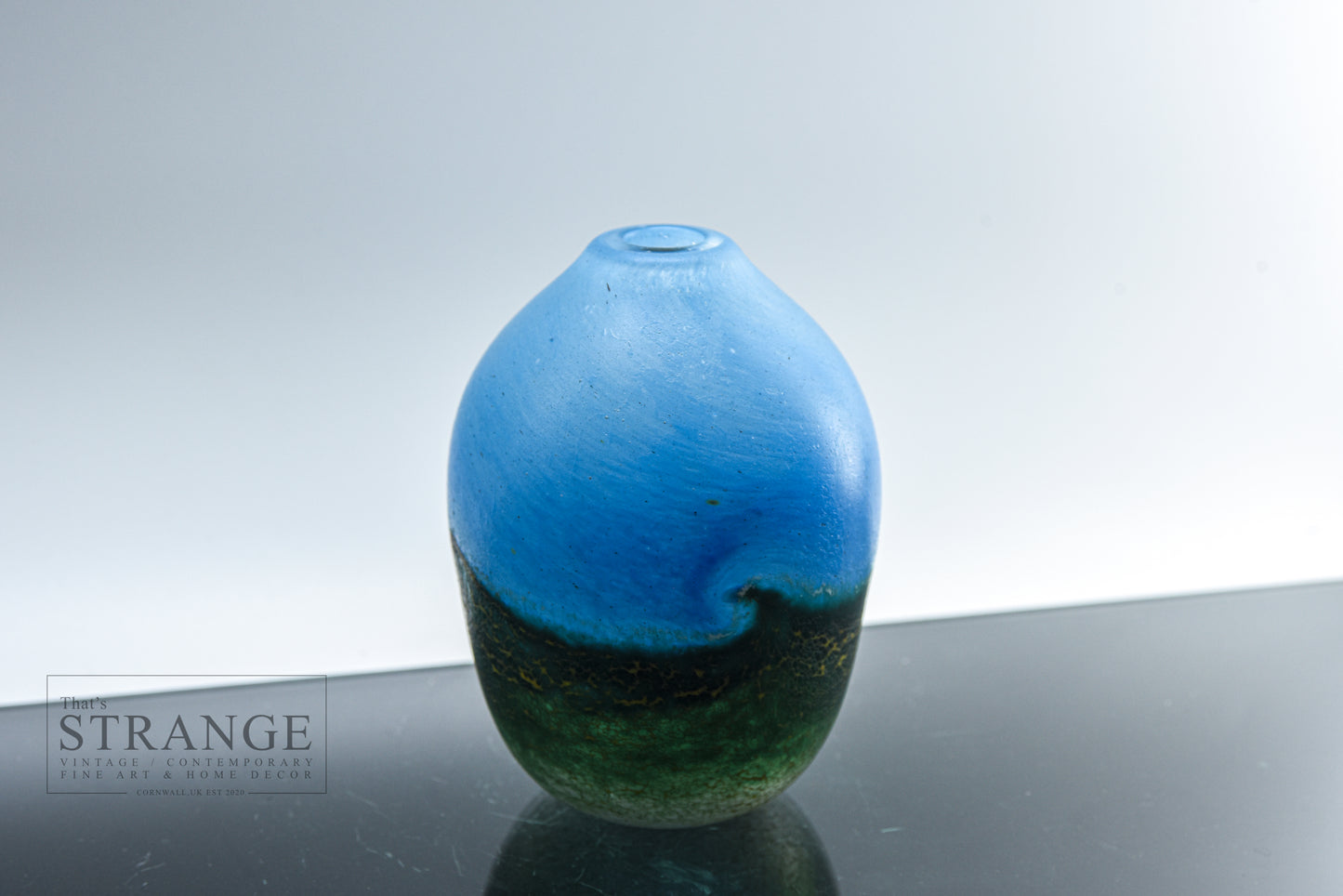 Norman Stuart Clarke Seascape Studio Glass Vase