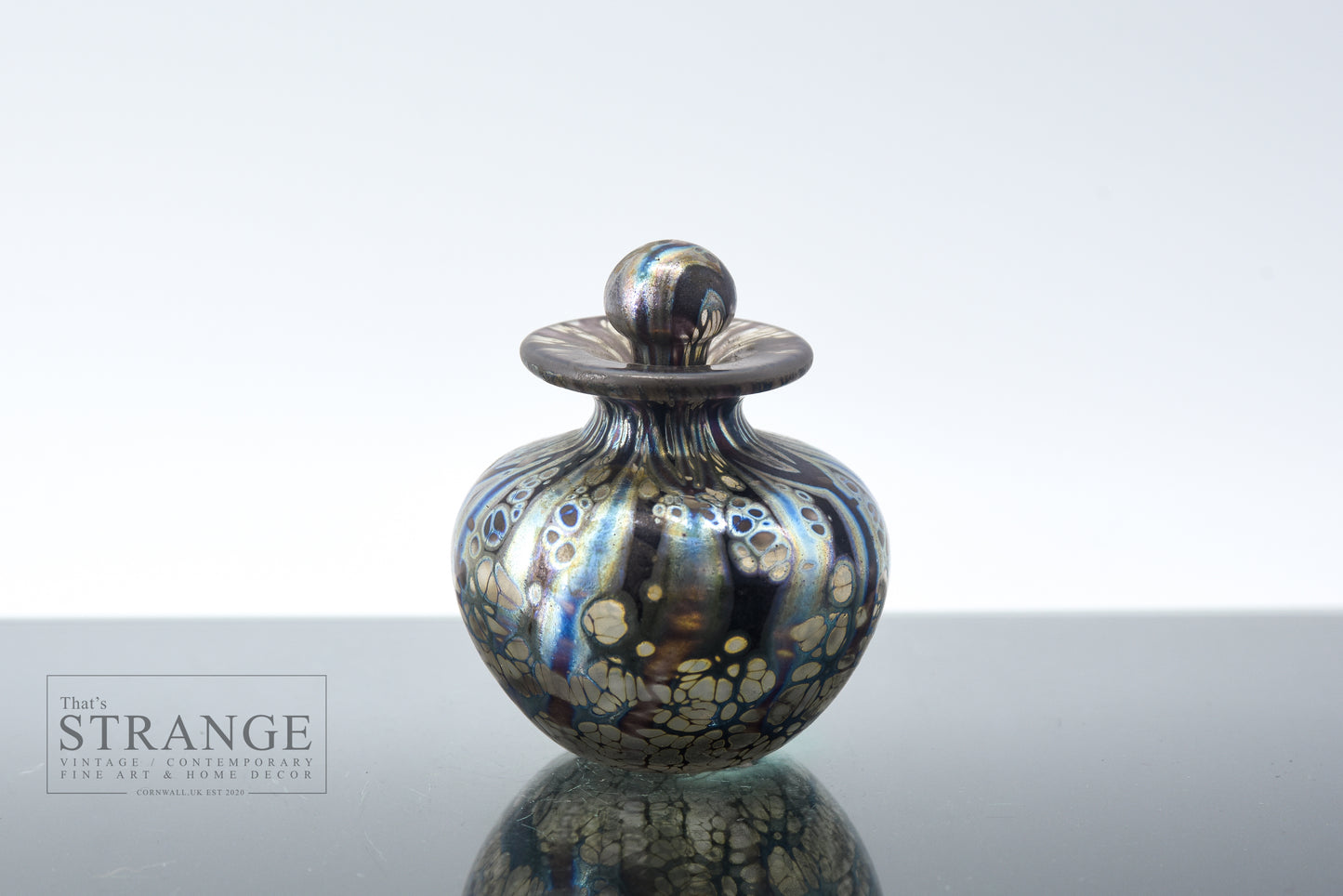 Norman Stuart Clarke ‘Winter Wood’ Iridescent Studio Glass Scent Bottle