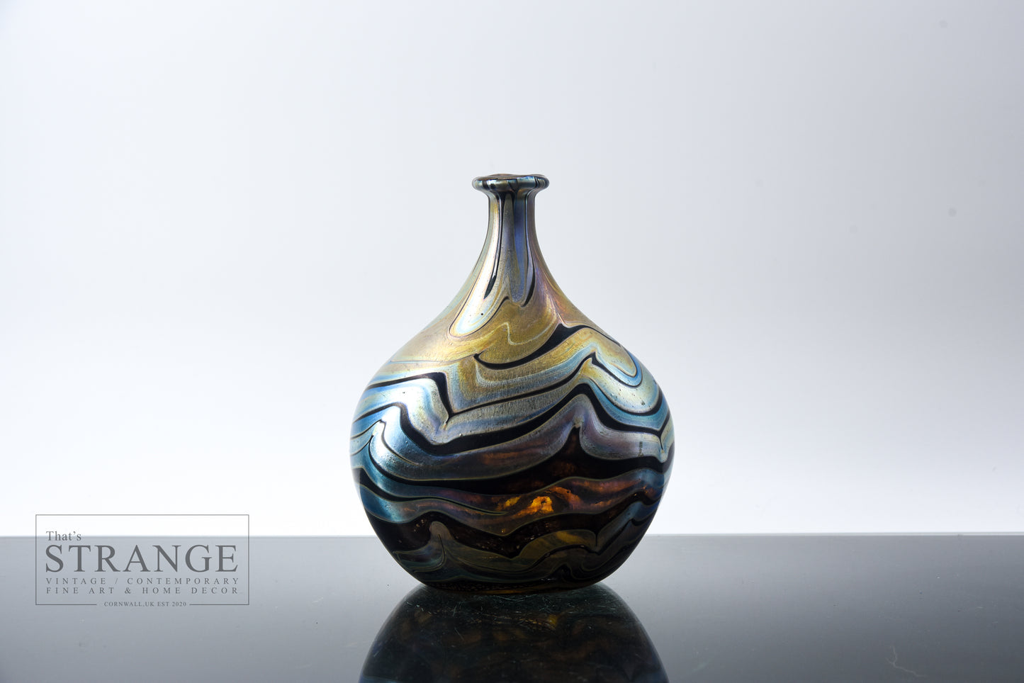 Norman Stuart Clarke Iridescent Studio Glass Vase