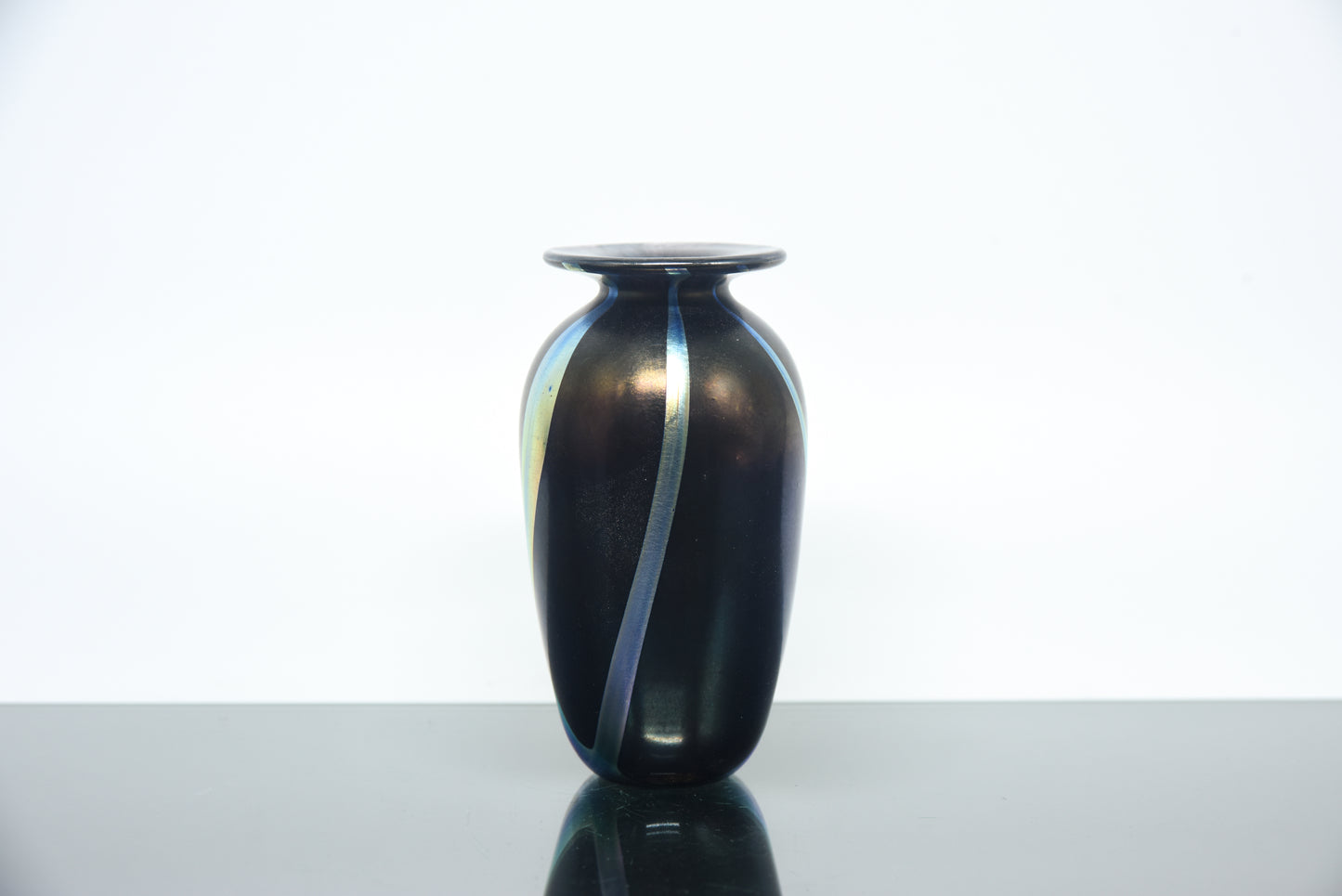 Norman Stuart Clarke Iridescent Glass Bud Vase