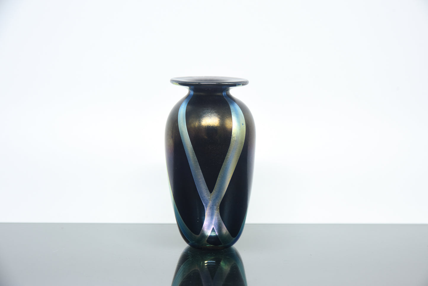 Norman Stuart Clarke Iridescent Glass Bud Vase