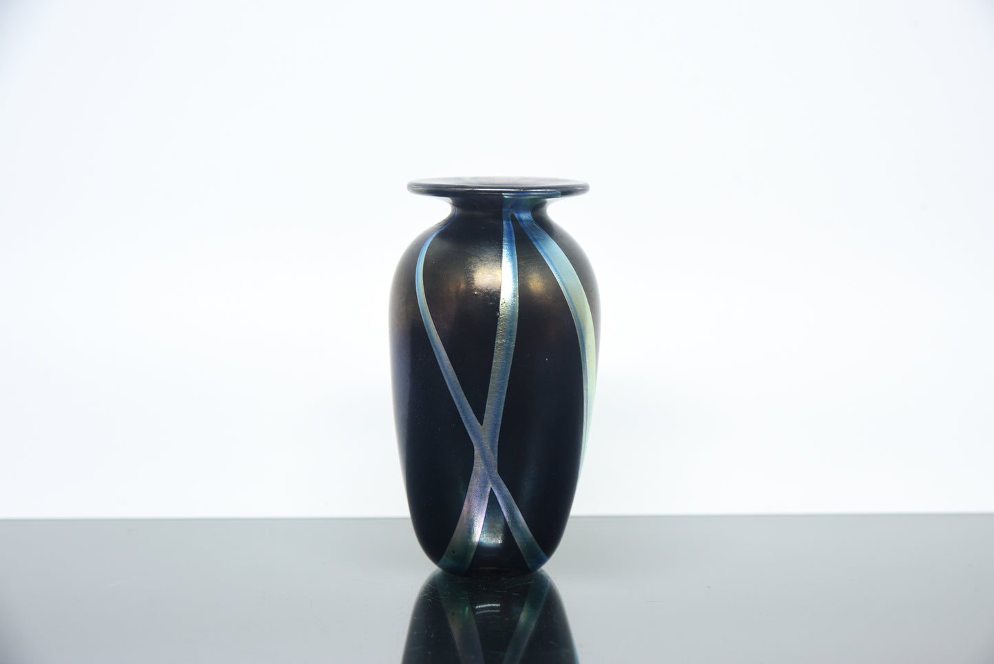 Norman Stuart Clarke Iridescent Glass Bud Vase