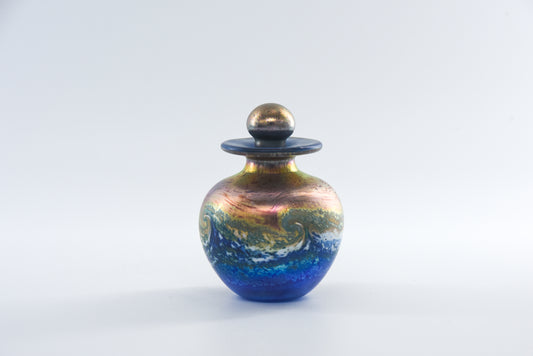 Norman Stuart Clarke 'Golden Seascape' Glass Perfume Bottle