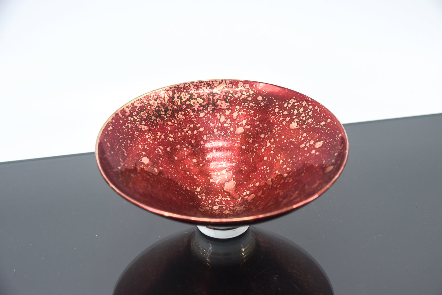 John Davidson Metallic Red & Gold Studio Porcelain Bowl